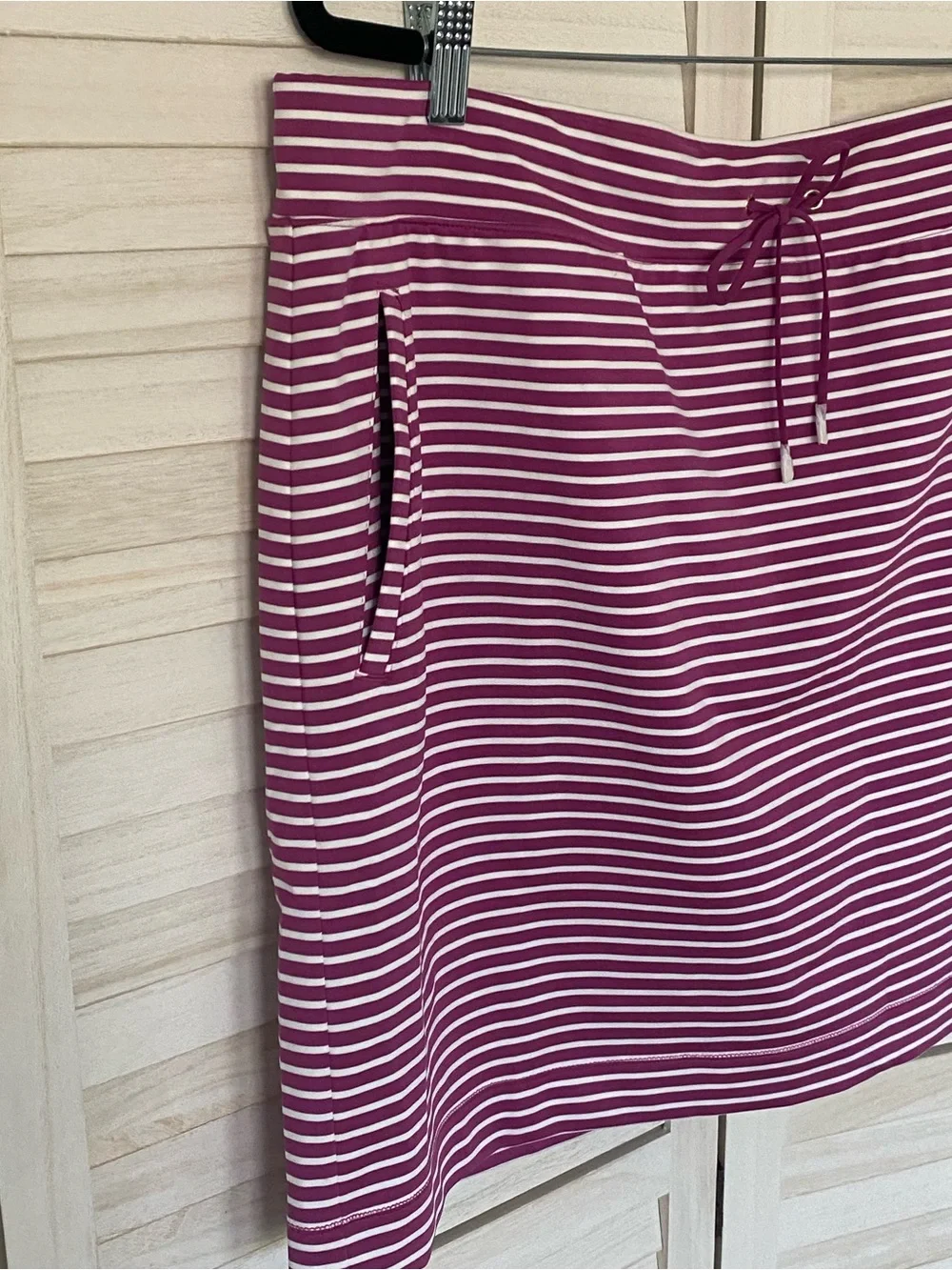 Chico’s Wild Mulberry Striped  Knit UPF 50 Skirt Skort SZ XL NWT Activewear